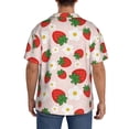 thumbnail image 3 of Sikiie Strawberry Floral Men's Wrinkle Free Untucked Cuban Shirt Business Casual Button Down Shirts Short Sleeve ShirtLarge, 3 of 5