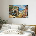thumbnail image 3 of AEFER Italian Cityscape Abstract Wall Art Artwork: Mediterranean City italy Street Towns Picture Painting on Canvas for Paris Cafe Room Frame: 14x11inch(36x28cm), 3 of 6