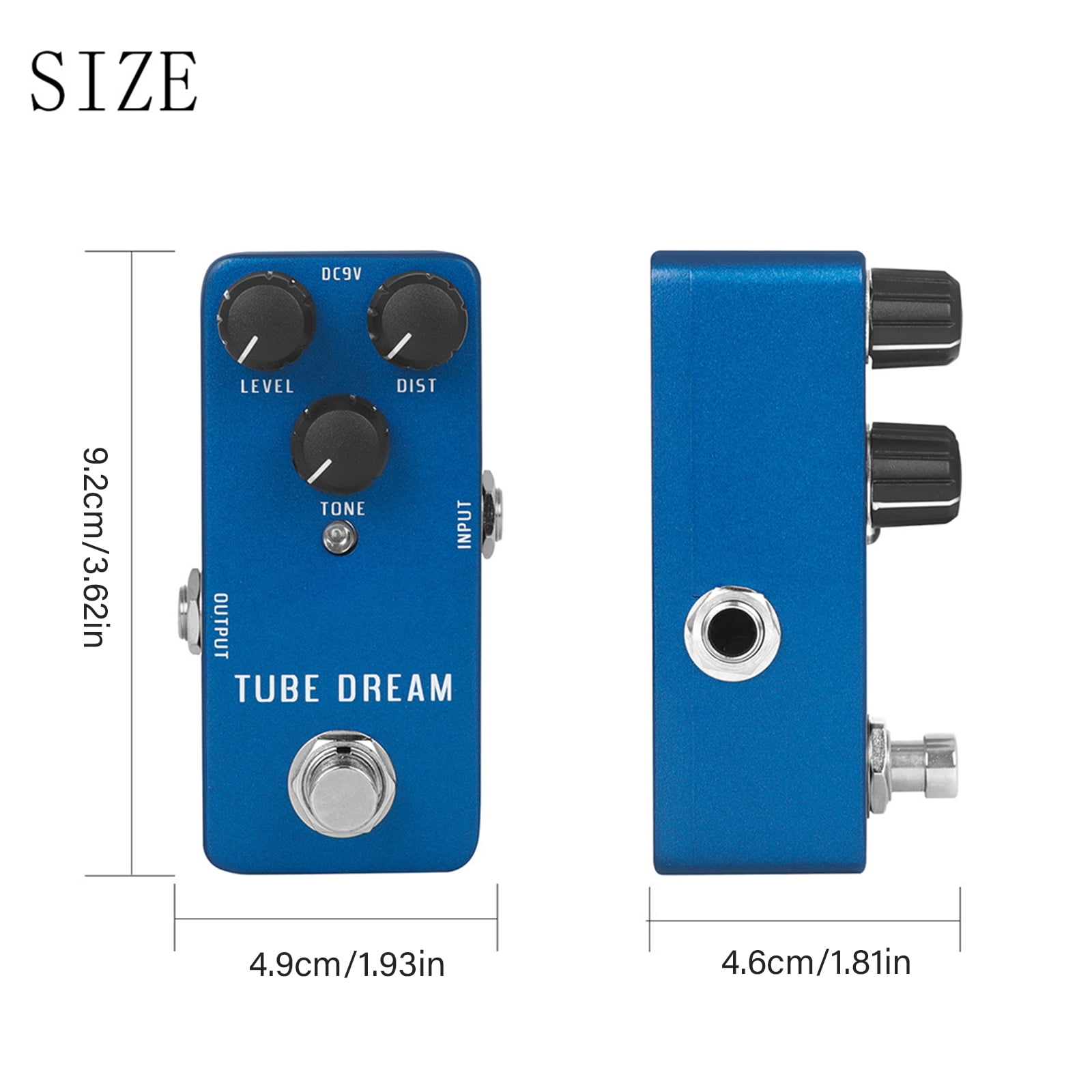 Vintage Overdrive Pedal Metal Guitar Effector Aluminum Alloy Texture Suitable for Guitarists and Music Producers Present