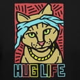 thumbnail image 2 of Teelocity Men's Funny Funky Hug Life Rapper Cat Black Relaxed Fit Short Sleeve Graphic T-Shirt, 2 of 3