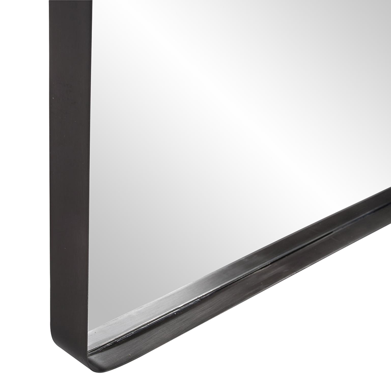 Tyler Dillon Rectangular Metal Framed Black Steele Wall Mirror