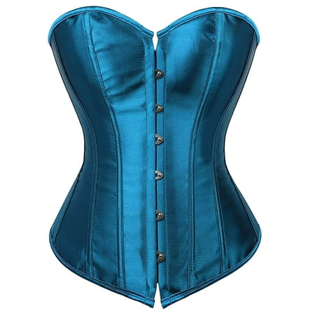 

Ecqkame Corset Satin Overbust Lace up Busiter Shapewear Clearance Fashion Women s Plus Size Boned Corsets Shapewear Outfit Sexy Underwear Blue L