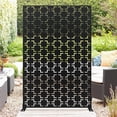 thumbnail image 2 of Historyli Biombo metálico de 183 cm, paneles de pared independientes, divisores decorativos para patio, valla resistente a la intemperie, cuadrado negro para jardín, 2 of 7