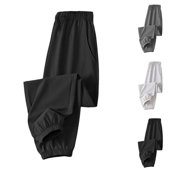 Husipze Boys Quick Dry Sweat Pants Kids Breathable Elastic Waist Joggers Casual Trousers Lightweight Athletic Mosquito Proof Sweatpants Black 4 Years