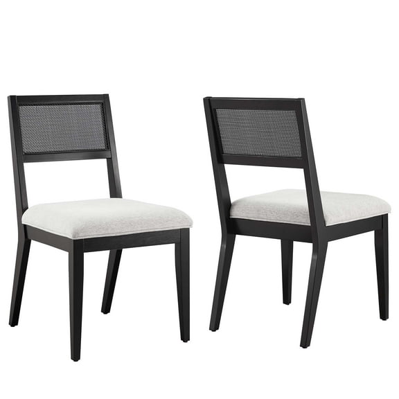Side Dining Chair, Set of 2, Gray, Fabric, Wood, Bar Pub Cafe Bistro Dining Kitchen Hospitality Restaurant, Modern Contemporary, HB37052