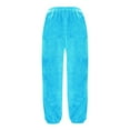 thumbnail image 5 of Lenpel Women's Fuzzy Fleece Joggers Plus Size High Waisted Drawstring Plush Pajama Lounge Pants Cozy Work Pj Bottoms(Blue,X-Large), 5 of 5