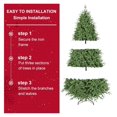 thumbnail image 4 of 8ft Artificial Christmas Tree with 2458 Mixed PE & PVC Tips, Unlit Easy Assembly Hinged Spruce Xmas Tree for Indoor Outdoor, Green, 4 of 7