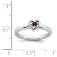 thumbnail image 5 of 925 Sterling Silver Stackable Expressions Rhodolite Garnet Heart Ring Size: 10; for Adults and Teens; for Women and Men, 5 of 5