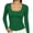 Green, variant on SuTry Womens Scoop Neck Top Long Sleeve Ribbed Knit Slim Fit Stretch Fabric Basic Tee Shirt Casual Everyday Wardrobe Staple