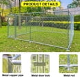thumbnail image 6 of 10 x 10ft Outdoor Dog Kennel Large Metal Chain Link Kennel Cage Dog Run for Backyard Pet Playpen Enclosure Lockable, 6 of 10