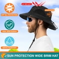 thumbnail image 4 of SUN CUBE Wide Brim Sun Hat Men Women, Mens Fishing Hats Sun UV Protection, Womens Hiking Bucket Hat, Outdoor Summer Safari Beach Boonie, Camping Unisex UPF 50+, Black, 4 of 7