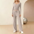 thumbnail image 3 of Wlynlyn Womens 2 Piece Outfits Matching Lounge Sets Fall Fashion Crewneck Sweatshirts Wide Leg Pants Sweatsuits, 3 of 7