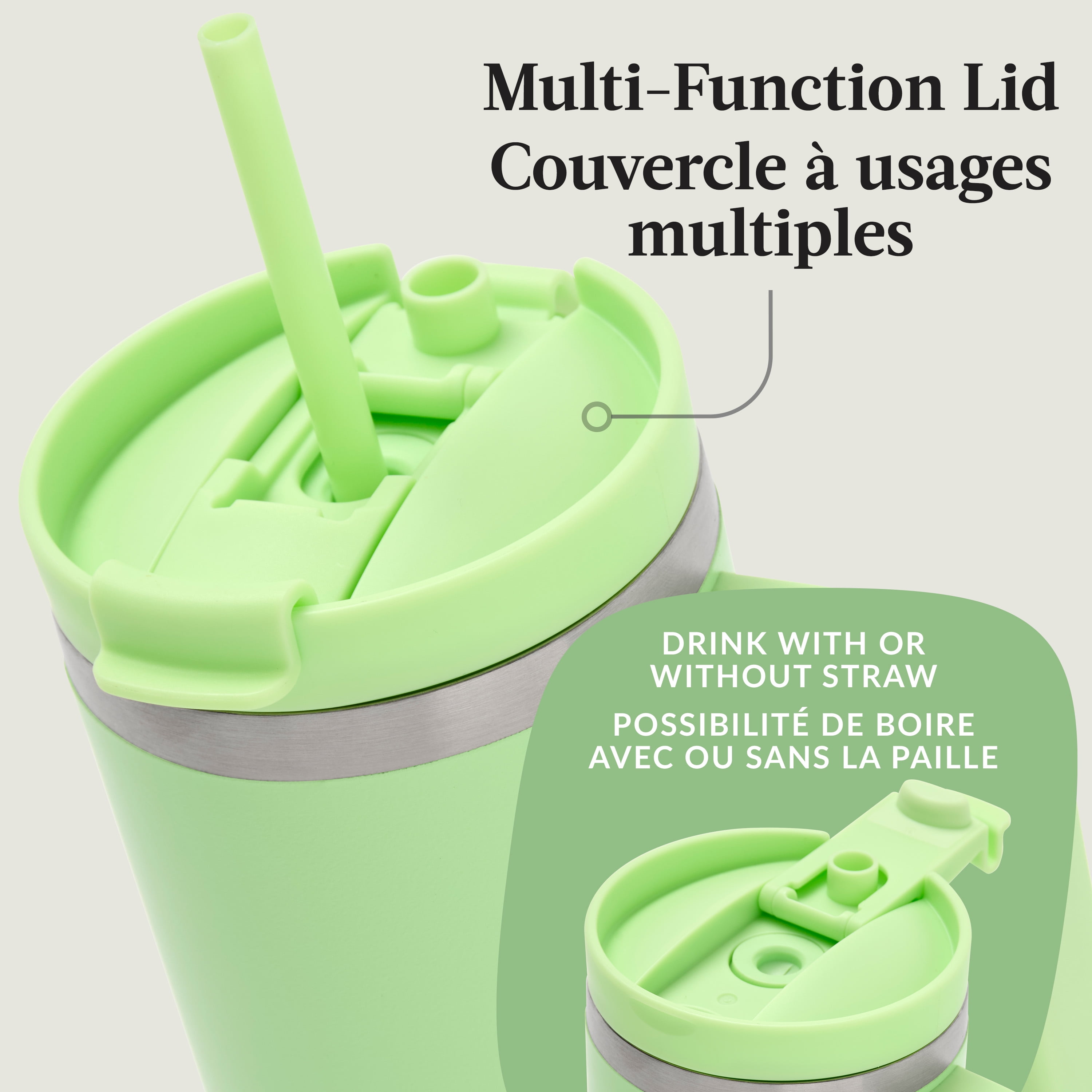 Contigo Streeterville Leak-Proof Tumbler, 30 oz (887 ml), Stainless Steel Water Bottle with Straw