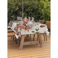 thumbnail image 2 of Outdoor Tablecloth with Umbrella Hole and Zipper, Rustic Christmas Snowman Rectangle Table Cloth 60x120 Inch Waterproof Tablecloth, Xmas Snowflake Elk Tree Balls Picnic Table Cover for Patio Camping, 2 of 7