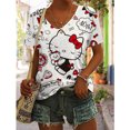 thumbnail image 3 of Camiseta de cuello en V para mujer con estética de Hello Kitty, ropa de calle, camiseta divertida de manga corta para mujer, top de festival para chica de moda, 3 of 5