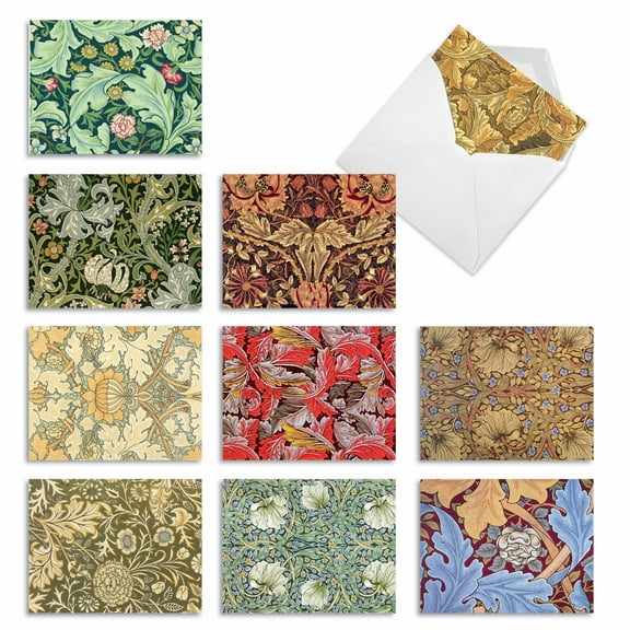 10 All Occasion Blank Note Cards Assorted (4 x 5.12 Inch) - WALL ART M3308