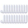 thumbnail image 1 of 20 Pcs Crochets Muraux en Plastique en Forme de J Auto-Adhésifs Étanches Sans Perforation, 1 of 5