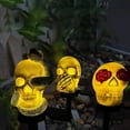 thumbnail image 4 of BNNG Halloween Solar Pathway Lights - Solar Halloween Skull Stake Lights Decorations Outdoor - Waterproof Resin Skeleton Crows Decor for Outside Yard Garden Lawn,15.7 inches, 4 of 5