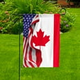thumbnail image 5 of American Flag Waving Show Canada Flag Canadian American Friendship Proud Root Garden Flag, Double-Sided Decorative Outdoor Flag, Patriotic Polyester Yard Flag 12 x 18 in, 5 of 5