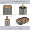 thumbnail image 3 of Contemporary Gray Bathroom Set with Bamboo Touch - 5 pieces, 3 of 8
