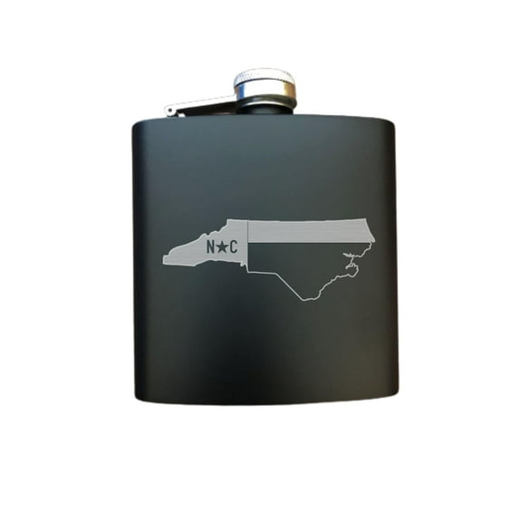 PrecisionNC North Carolina Pride State Flag Engraved Stainless Steel 6 oz Flask Birthday Gifts Flask