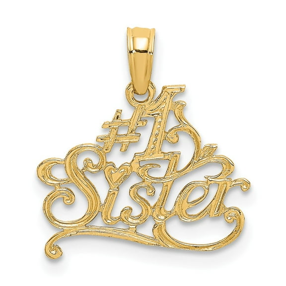 FB Jewels 14K Yellow Gold #1 Sister Pendant