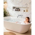thumbnail image 6 of Wall Mount Tub Filler: Wowow Chrome Bathtub Faucet Long Spout Reach, Bath Tub Filler Faucet 2 Handle Wall Mounted Bathtub Faucets with Brass Rough in Valve Included Wall Mounted Tub Faucet, 6 of 8