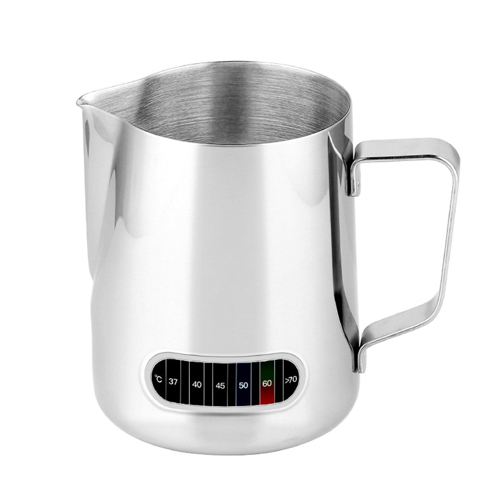 Coffee Stainless Steel Jug Espresso Maker Cup Milk Pitcher Temperature Kitchen 