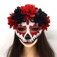 thumbnail image 3 of Máscara de flores para fiesta de Mascarada, máscara de esqueleto de Halloween, máscara de fantasma de cara completa, máscara de Carnaval de novia, Día de los muertos mexicano, 3 of 5