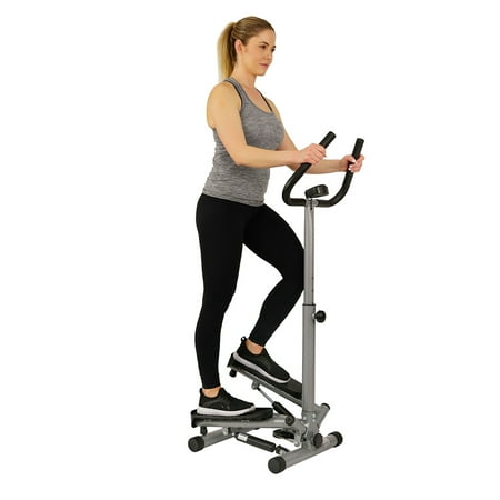Sunny Health & Fitness Twist Stair Stepper Machine with Handlebar for Total Body Toning and LCD Monitor, NO. 059