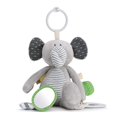 thumbnail image 1 of Sonajero de peluche DEMDACO con elefante gris rayado para niños, 1 of 6