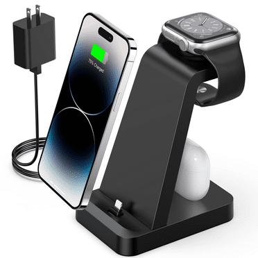 3 in 1 Charging Station for Apple Device, Yibyes Wireless Charger for iPhone 15 14 13 12 11 Pro Max & iWacth - Charging Stand Dock for AirPods