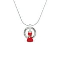 thumbnail image 2 of Delight Jewelry Silvertone Red Dress Laugh Ring Charm Necklace, 18", 2 of 4