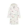thumbnail image 2 of Girls Hooded Bathrobe Strawberry Pattern Flannel Soft Warm Pockets Belt Robe Pyjamas Sleepwear Kids Spring Clothes, 2 of 5