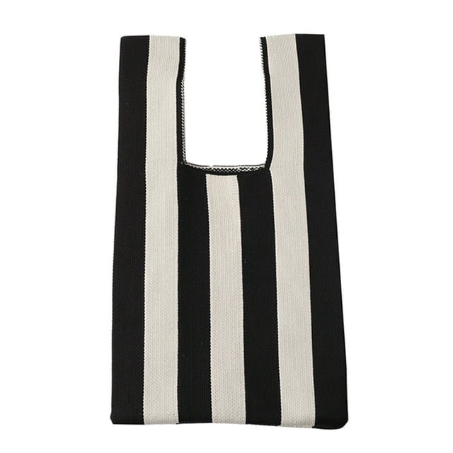 Sac à Main Rayé pour Femme Mode Tricoté Portable pour le Travail (Style 5)