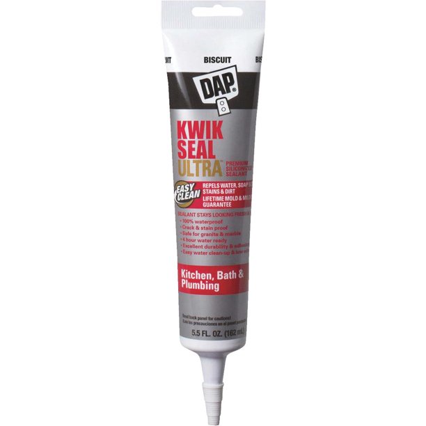 DAP Kwik Seal Ultra Premium Kitchen & Bath Sealant, Biscuit, 5.5 oz
