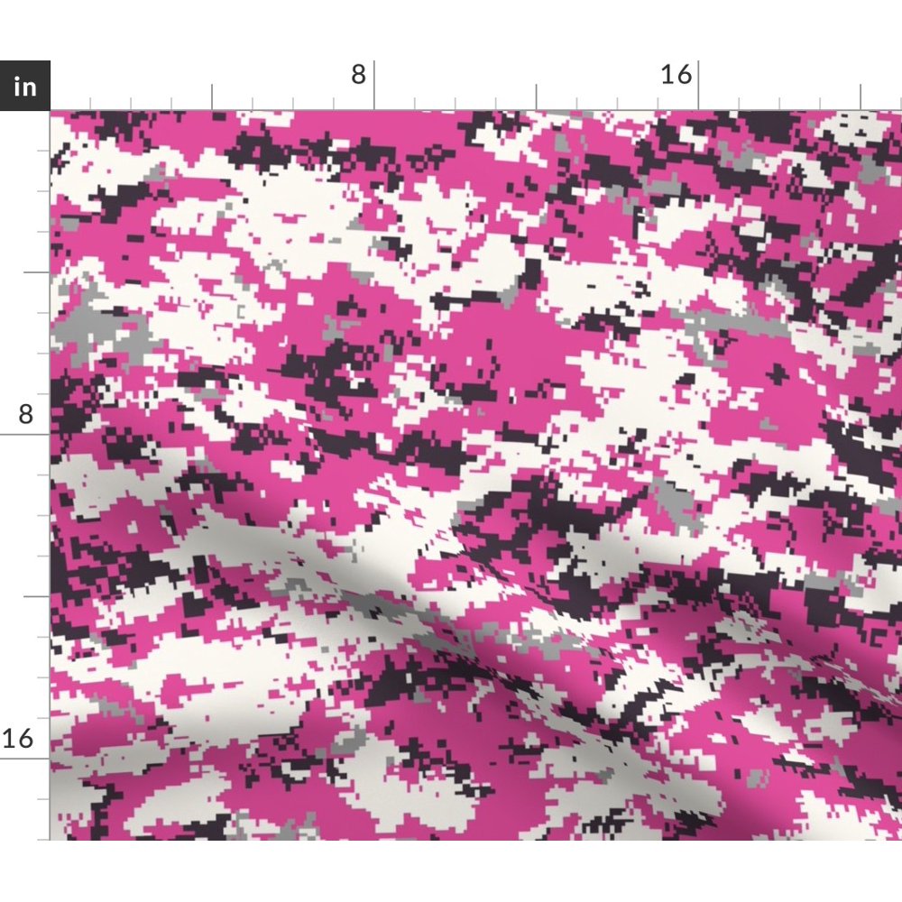Pink Camo Digital Fabric Printed by Spoonflower BTY