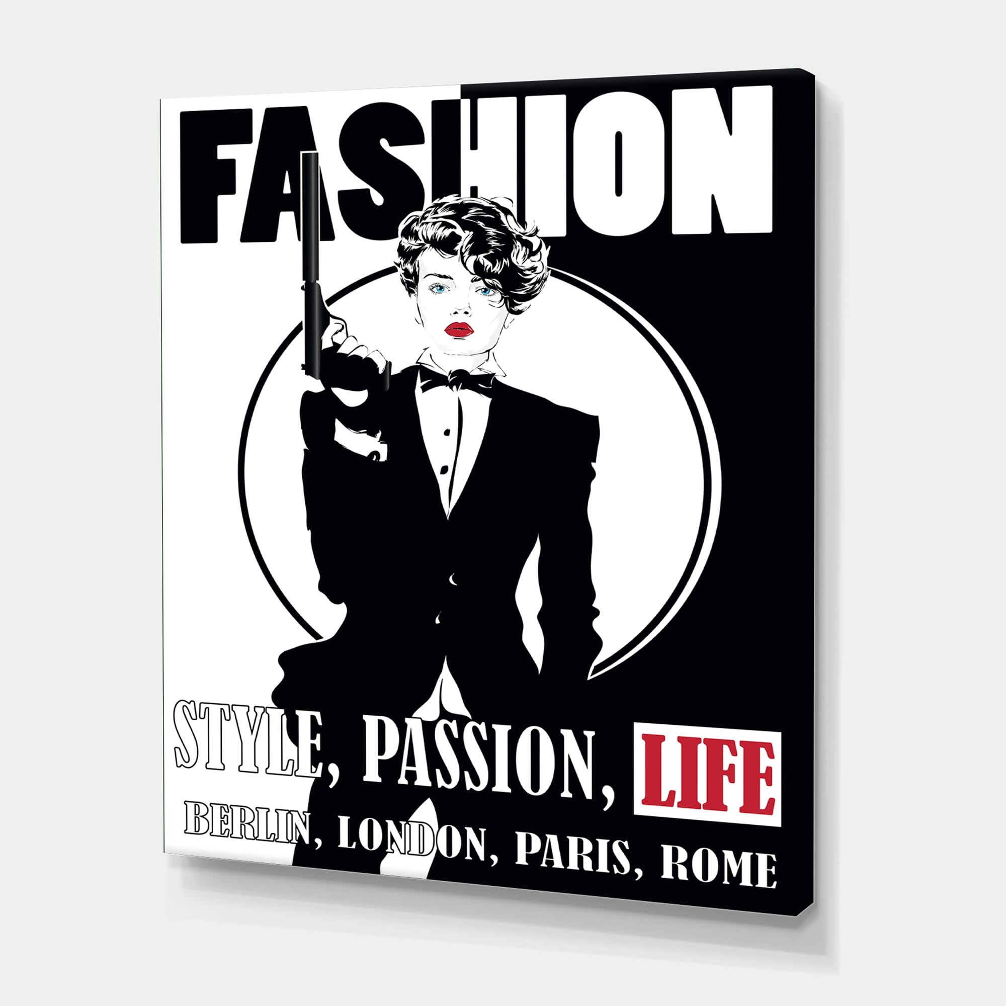 Designart ' Style Passion Life Fashion Woman II ' Vintage Canvas Wall Art Print