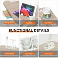 thumbnail image 5 of Laptop Desk for Bed Height Adjustable, Lap Bed Table with USB/Storage Drawer/Cup Holder/Tablet Stand/Book Shelf, Foldable Breakfast Tray Portable for Reading Writing, Sofa & Floor, Glacier, 5 of 17