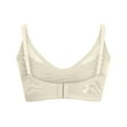 thumbnail image 4 of Nmnitkp Nursing Bras for Breastfeeding, Antibacterial Soft Fabric Seamless Pregnancy Maternity Bra Wireless Classic Jelly Strip Support Nursing Bra Beige,M, 4 of 5