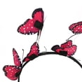 thumbnail image 7 of HuangHuanChen Women Butterfly Fascinators Headclip Headbands Fascinators Hat Headpiece for Women Headband For Women Hair Day Accessories for Women Hot Pink Summer Sales Under $1, 7 of 7