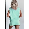 thumbnail image 2 of Mint Green 2-Piece Mineral Wash Cotton Tank Top and High Waist Split Skirt Set | [ZhiHiMeRi] | (US 16-18)XL, 2 of 7