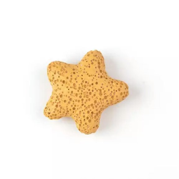 U8MO 20/23/40mm Starfish Natural Volcano Lava Stone Loose Beads DIY Earring Findings-Yellow-20X20X8mm