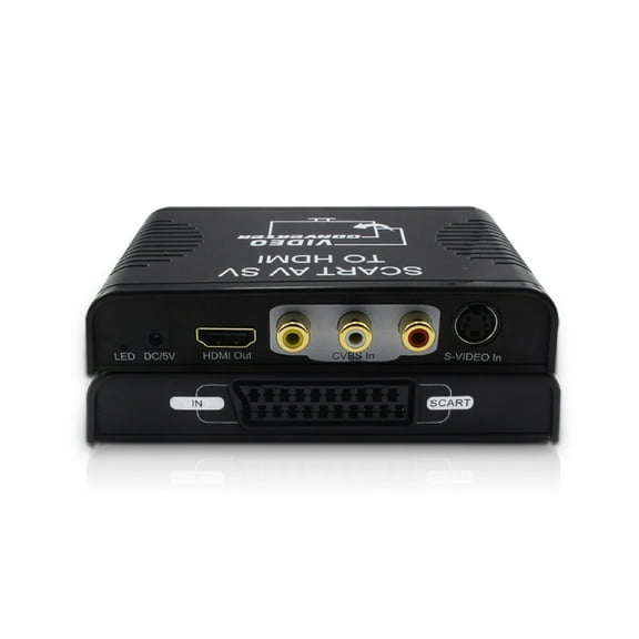 3-in-1 Scart to HDMI Converter, 2 Way RCA Composite CVBS AV Switch to HDMI Video Audio Converter Adapter