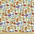 thumbnail image 2 of Mushroom Sofa Upholstery Fabric by the Yard, Various Woodland Elements Colorful Fungi and Leaves Healthy Harvest Season, Decorative Fabric for DIY and Home Accents, Multicolor by Ambesonne, 2 of 5
