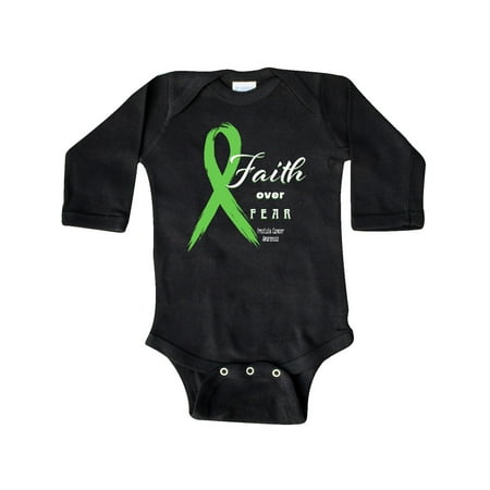 

Inktastic Faith over Fear Prostate Awareness with Green Ribbon Gift Baby Boy or Baby Girl Long Sleeve Bodysuit