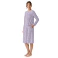 thumbnail image 5 of Aria Women’s Long Sleeve Stretch Velour 44" Sleepwear Nightgown, Sizes XS-5X, 5 of 6
