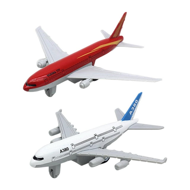 Lipstore 2 Pieces Airplane Model Collectible Boy Toy for Commemorate Tabletop Shelves Red White