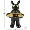 thumbnail image 3 of 7" x 12" Black Ceramic Bulldog Sculpture with Gold Accents, by DecMode, 3 of 11