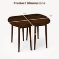 thumbnail image 3 of Costway 45” Extendable Oval Dining Table Set with 2 Half-Round Tables for 4-6 People Walnut, 3 of 10